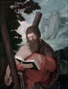 Lucas van Leyden Der heilige Andreas in Halbfigur oil painting on canvas